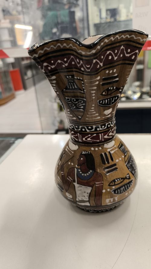 Vaso dipinto mano stile egiziano Deruta