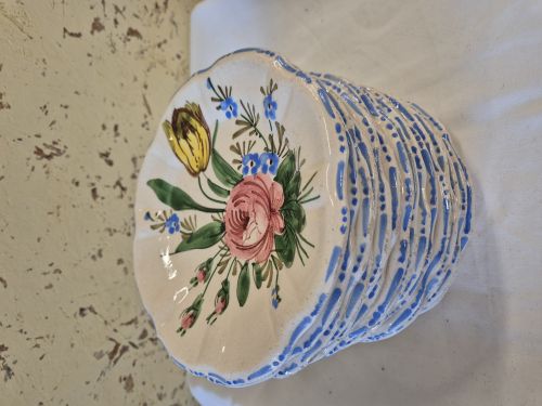 15 piattini da dolce con fiori 