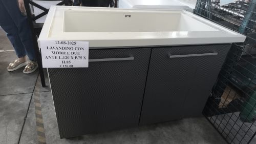 LAVANDINO CON MOBILE DUE ANTE L.120 X P.75 X H.85