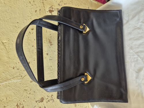  Borsa in pelle e rettile blu
