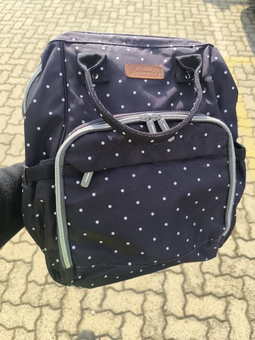  Zainetto da spalla blu a pois 