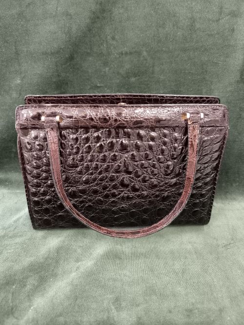  Borsa in pelle effetto coccodrillo 