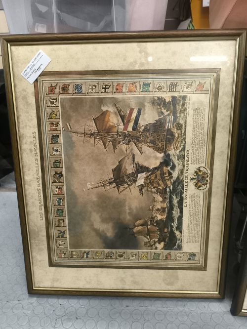 STAMPA BATTAGLIA GRANDI AVI SU CORNICE MARRONE