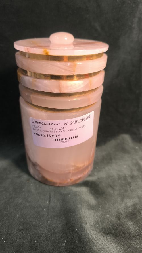 porta sigarette in onice  con 3ciotole