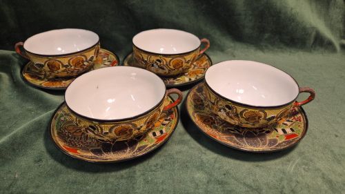 4 TAZZE DA THE IN CERAMICA ORIENTALE 