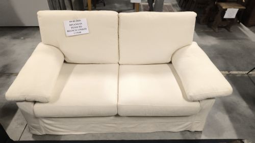  Divano in tessuto bianco due posti misure larghezza 160x profondità 100