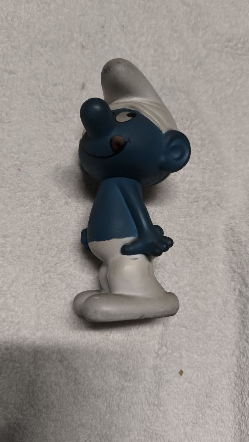 BB1 Puffo Furga Pupazzi In Gomma Smurf Peyo 1982 Fischietto Funzionante