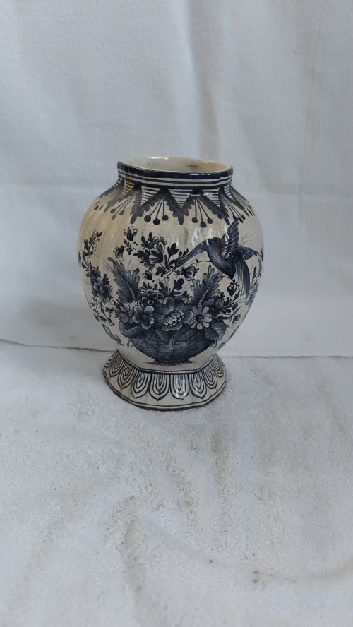  Vaso vintage in ceramica blu di Bassano, anni 