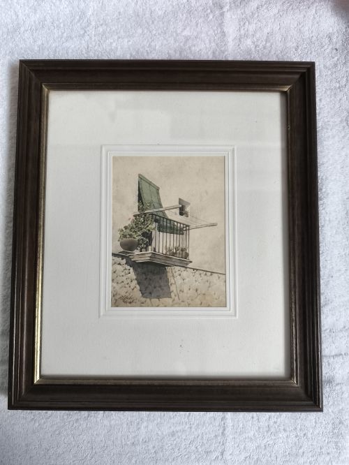  Piccola stampa con cornice Marrone immagine balcone