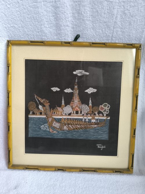  Cornici bambù con disegno su tela bangkok
