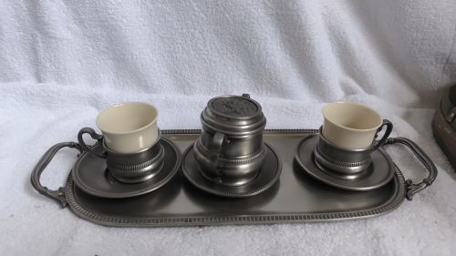  Servizio da 2 caffè con zuccheriere e vassoio 