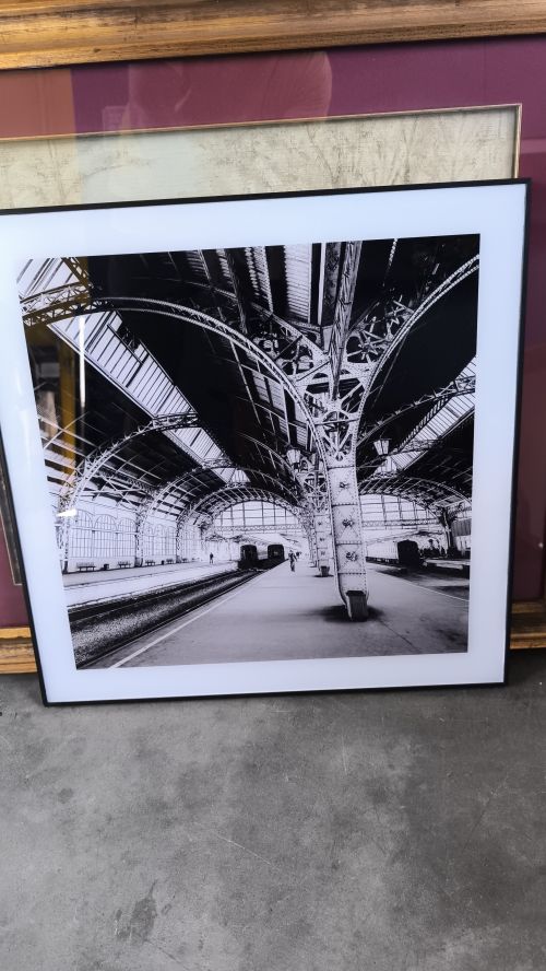 Stampa bianco e nero stazione ferroviaria