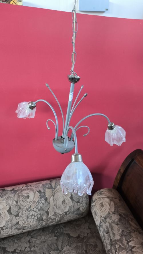 LAMPADARIO GRIGIO 3 LUCI