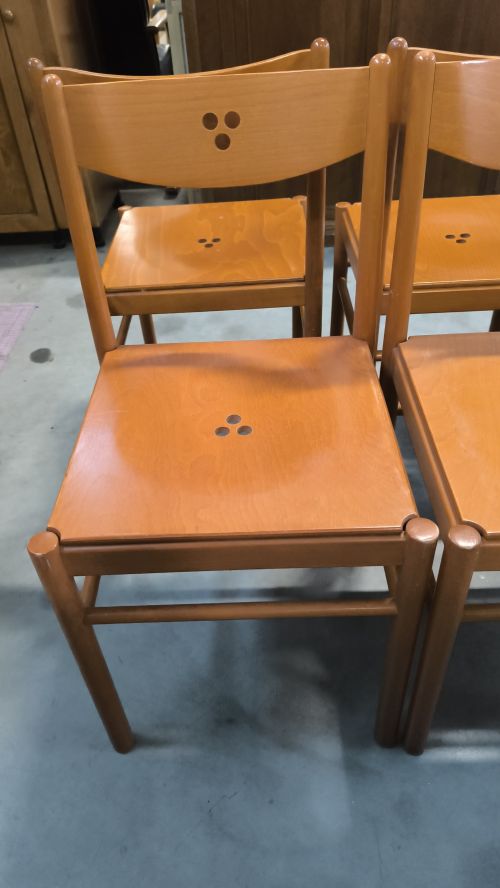 *6 SEDIE SEDUTA IN LEGNO