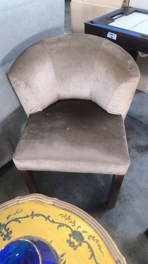 COPPIA DI POLTRONCINE SEDUTA VELLUTO GRIGIO