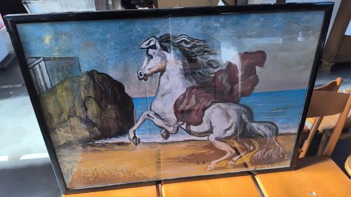 Stampa de Chirico su cornice nera 100x70