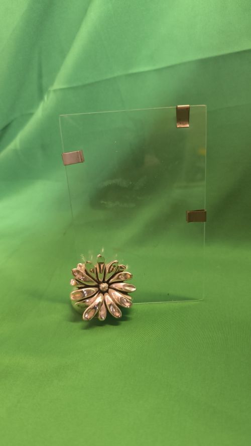 Porta fotografia con base argentata fiore