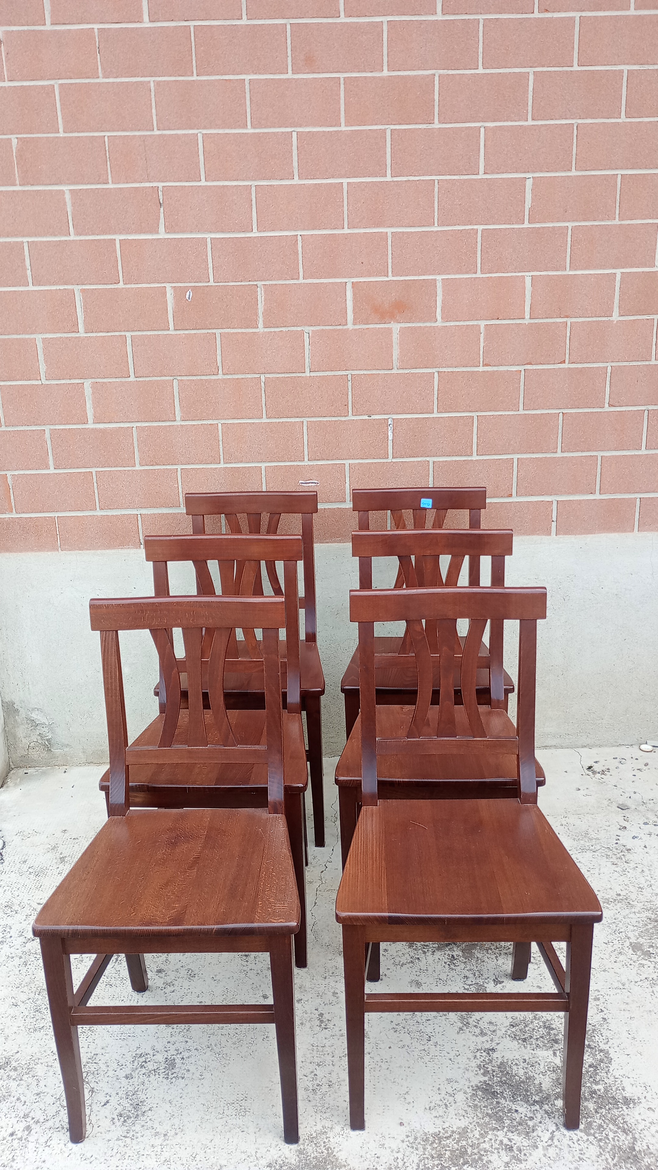 6 SEDIE CON SEDUTA IN LEGNO 