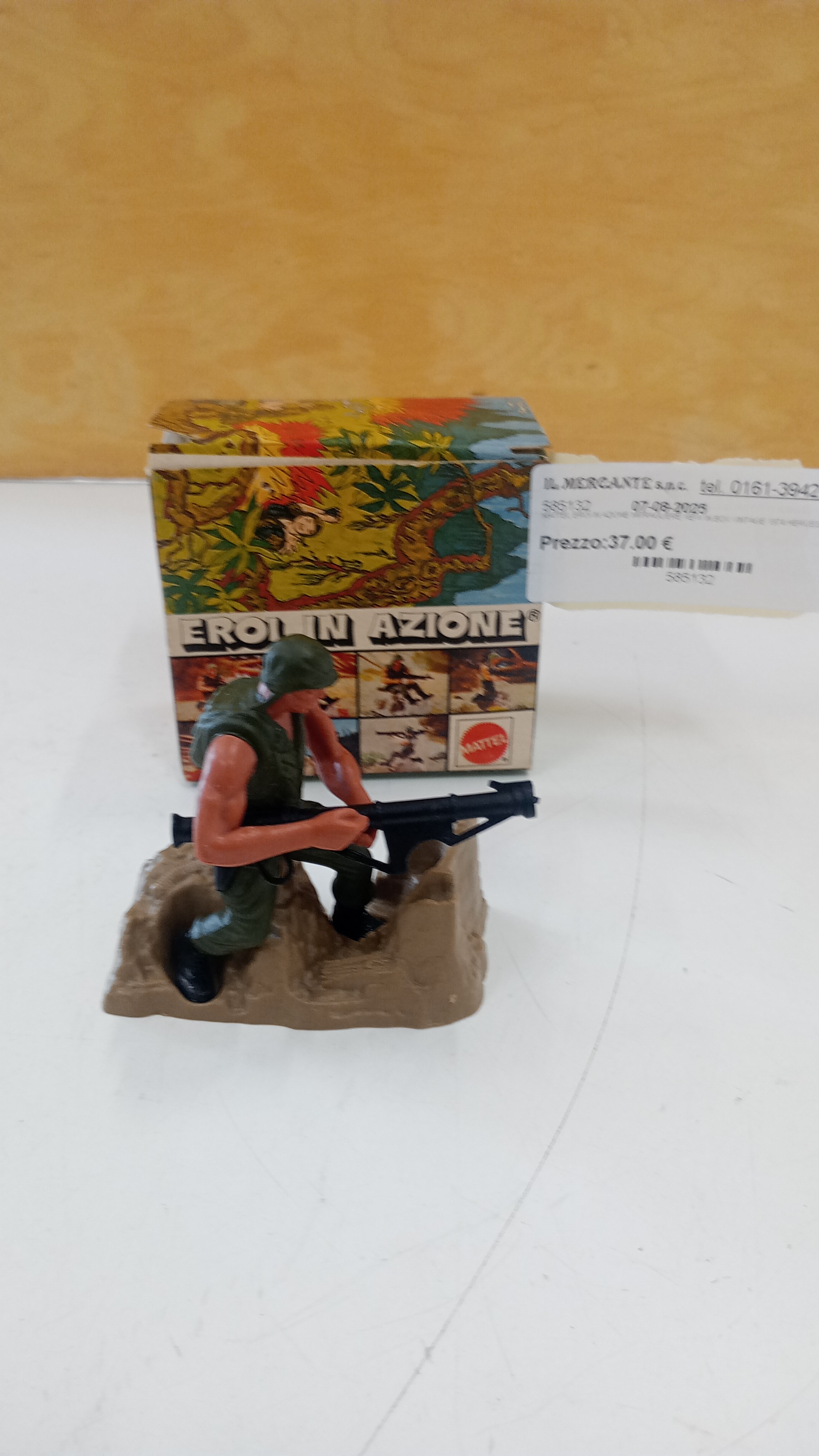 MATTEL EROI IN AZIONE MITRAGLIERE NEW IN BOX VINTAGE 1974 HEROES IN ACTION