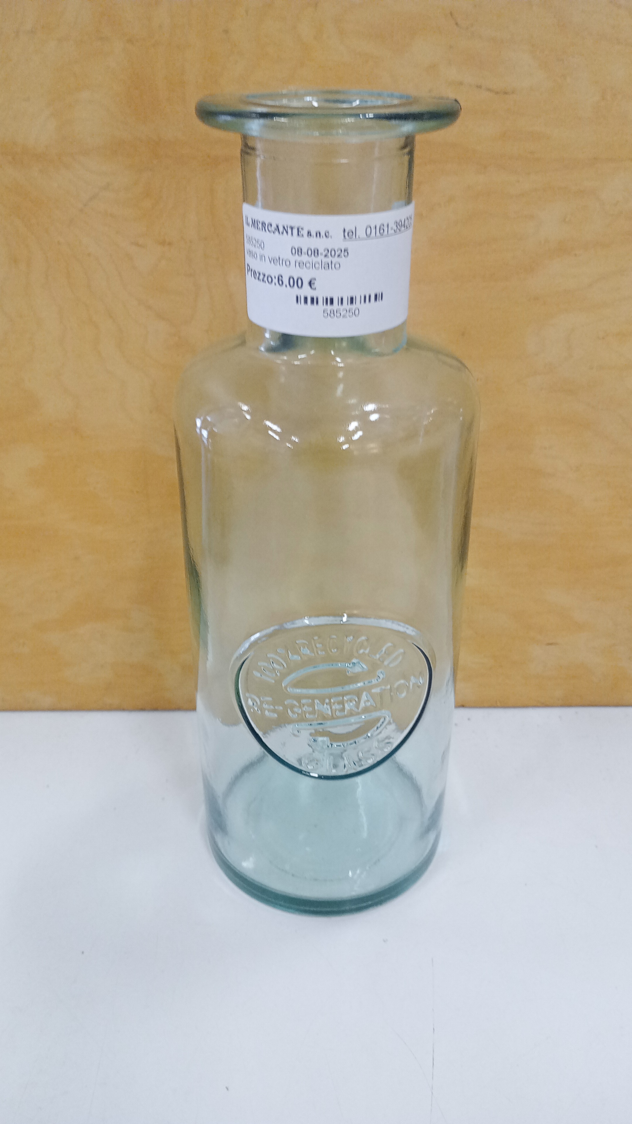 vaso in vetro reciclato