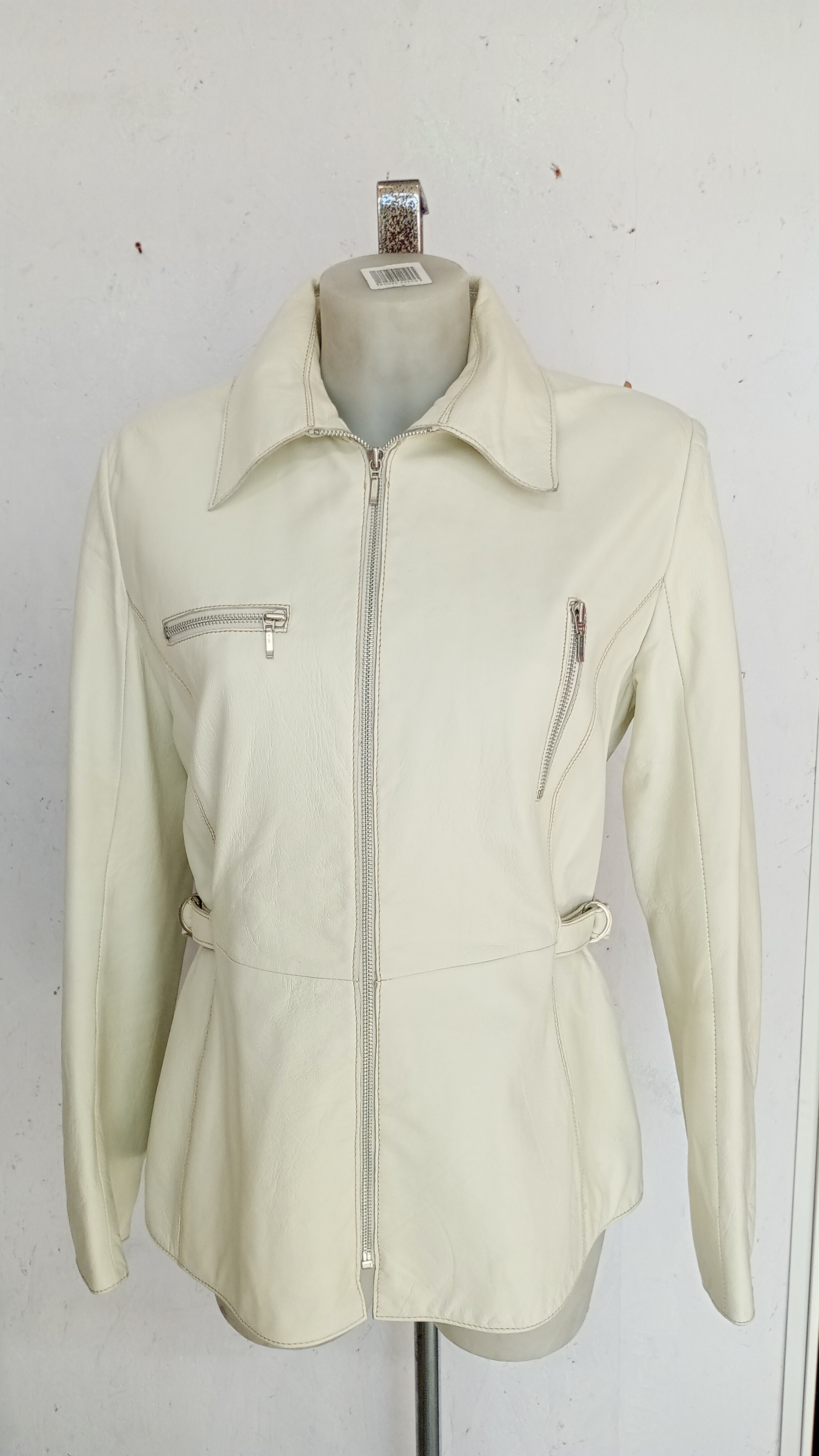  Giacca Conbipel pelle bianca 46
