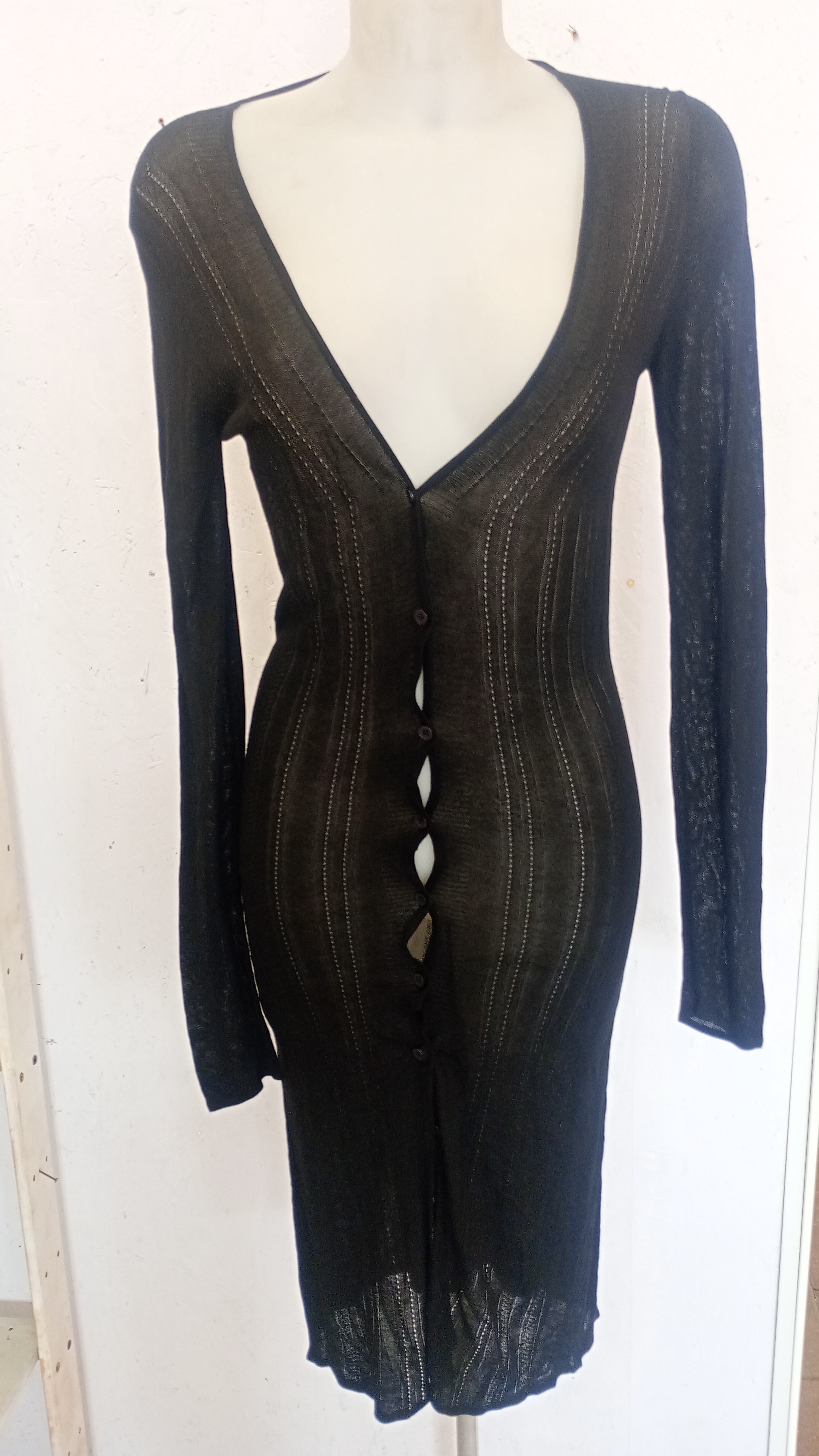  Cardigan Conbipel nero lungo m