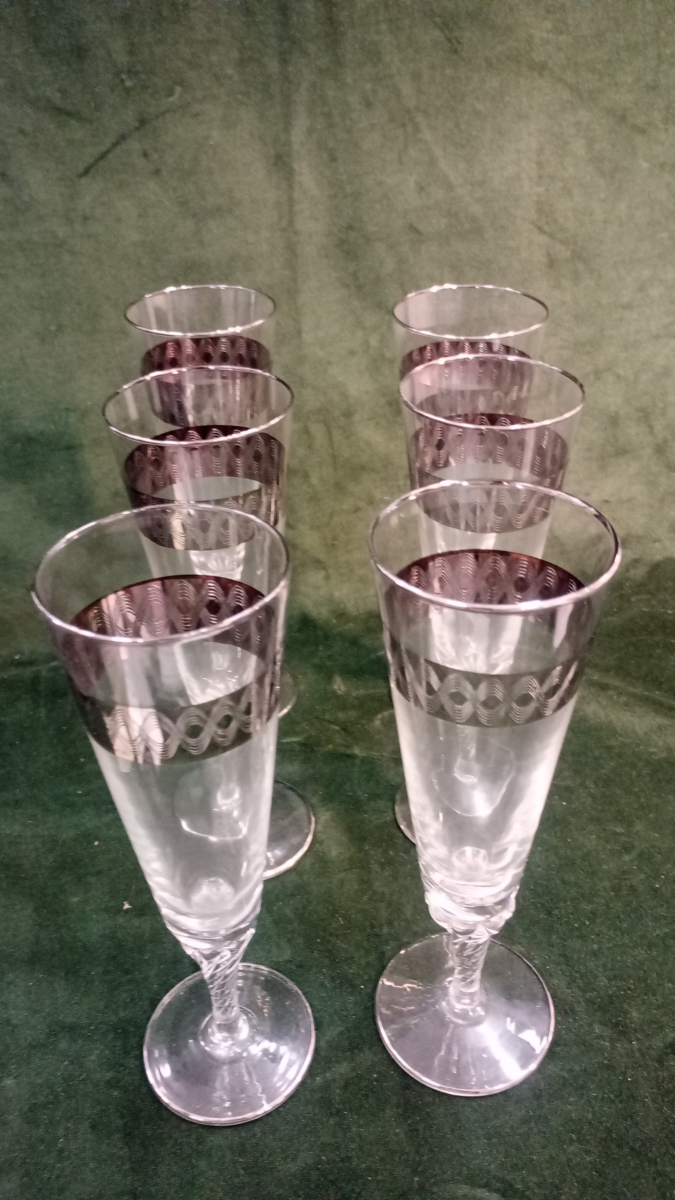 6 flute bordo argento