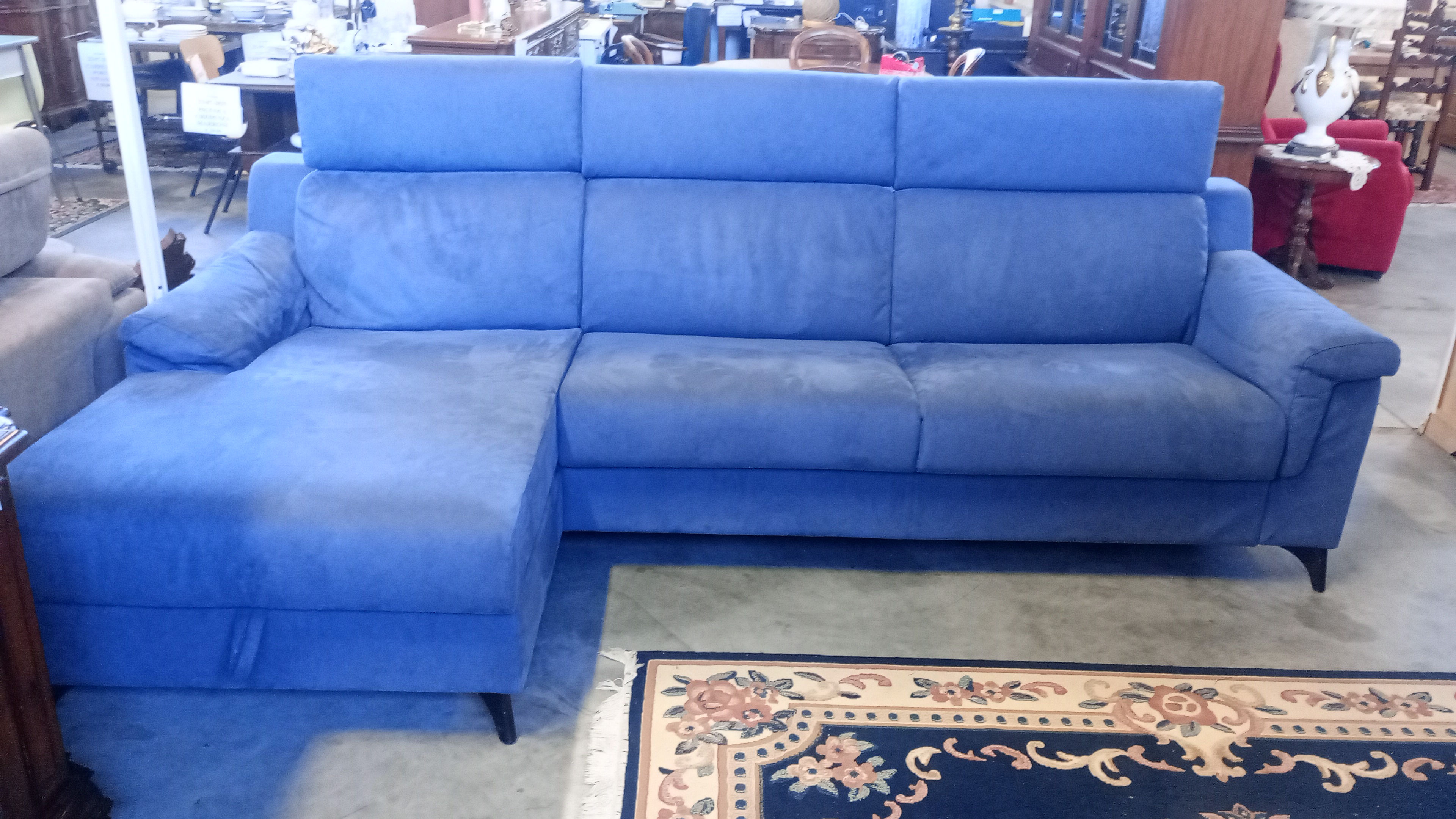 DIVANO DONDI SALOTTI A LETTO CON CHAISE LONGUES CON CASSONE E APPOGGIA TESTA REGOLABILI 