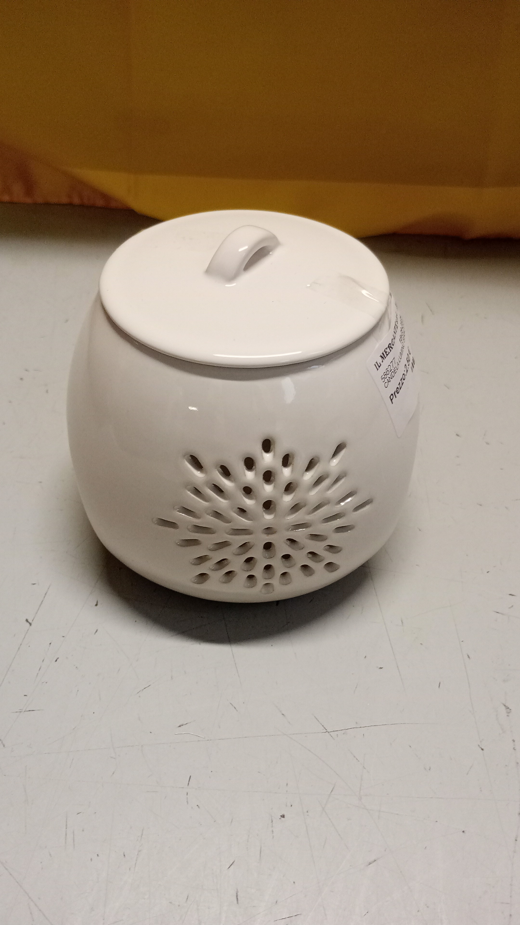 CANDELA LUMINO BIANCO CON COPERCHO JUST
