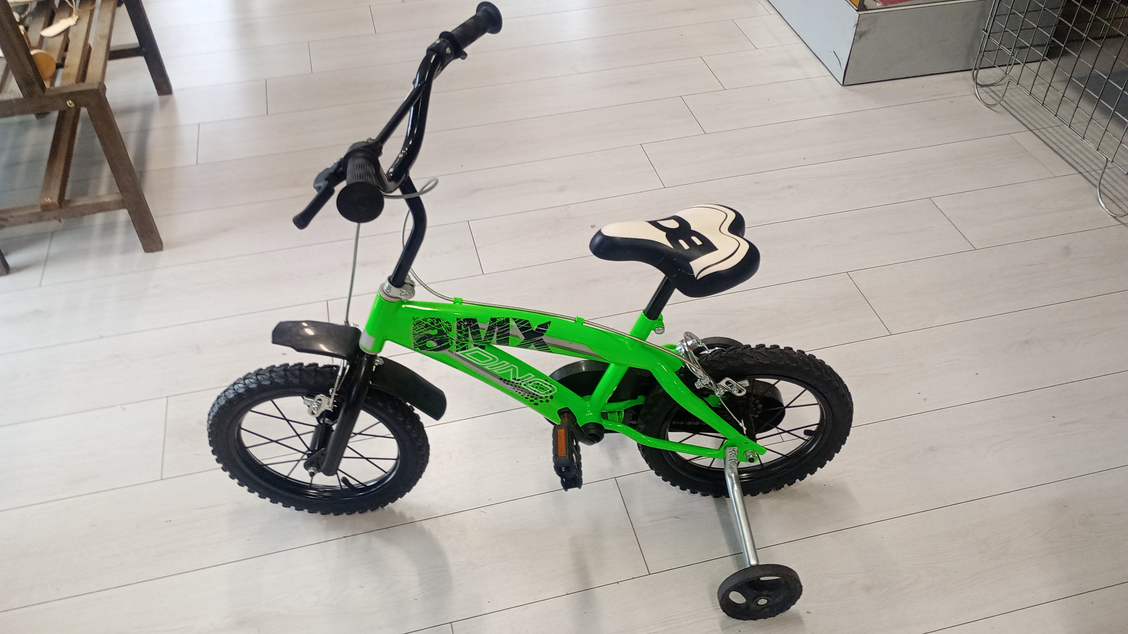 bicicletta verde DINO  con rotelle