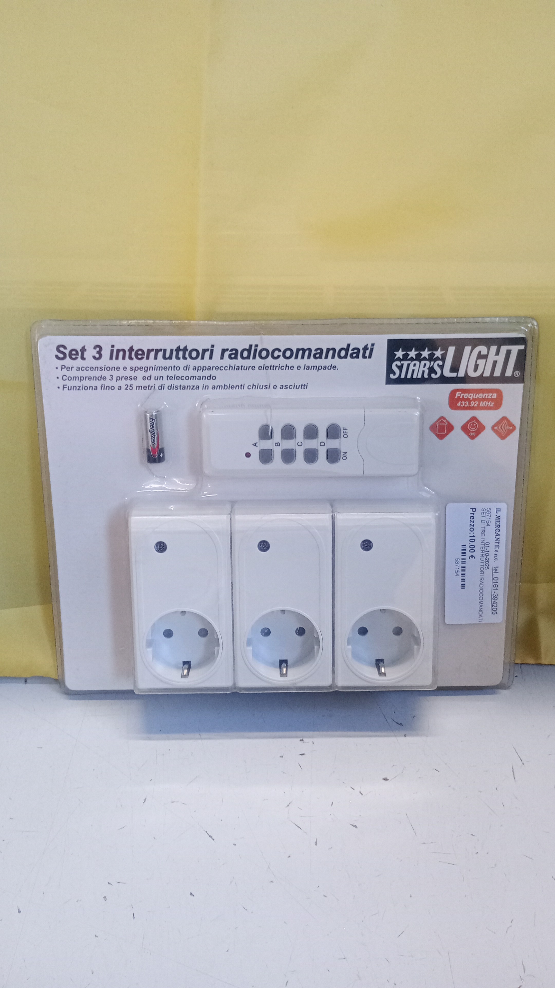 SET DI TRE INTERRUTTORI RADIOCOMANDATI