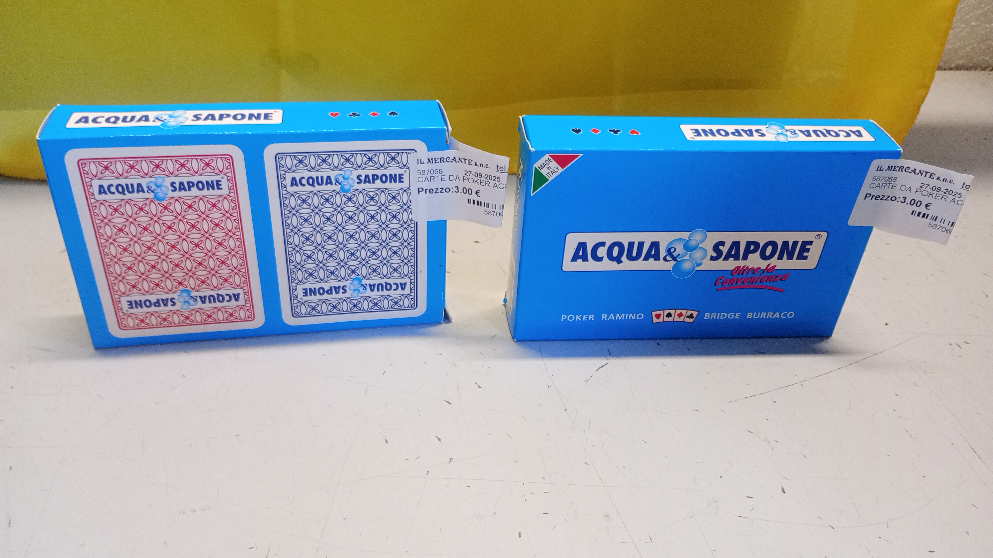 CARTE DA POKER ACQUA E SAPONE
