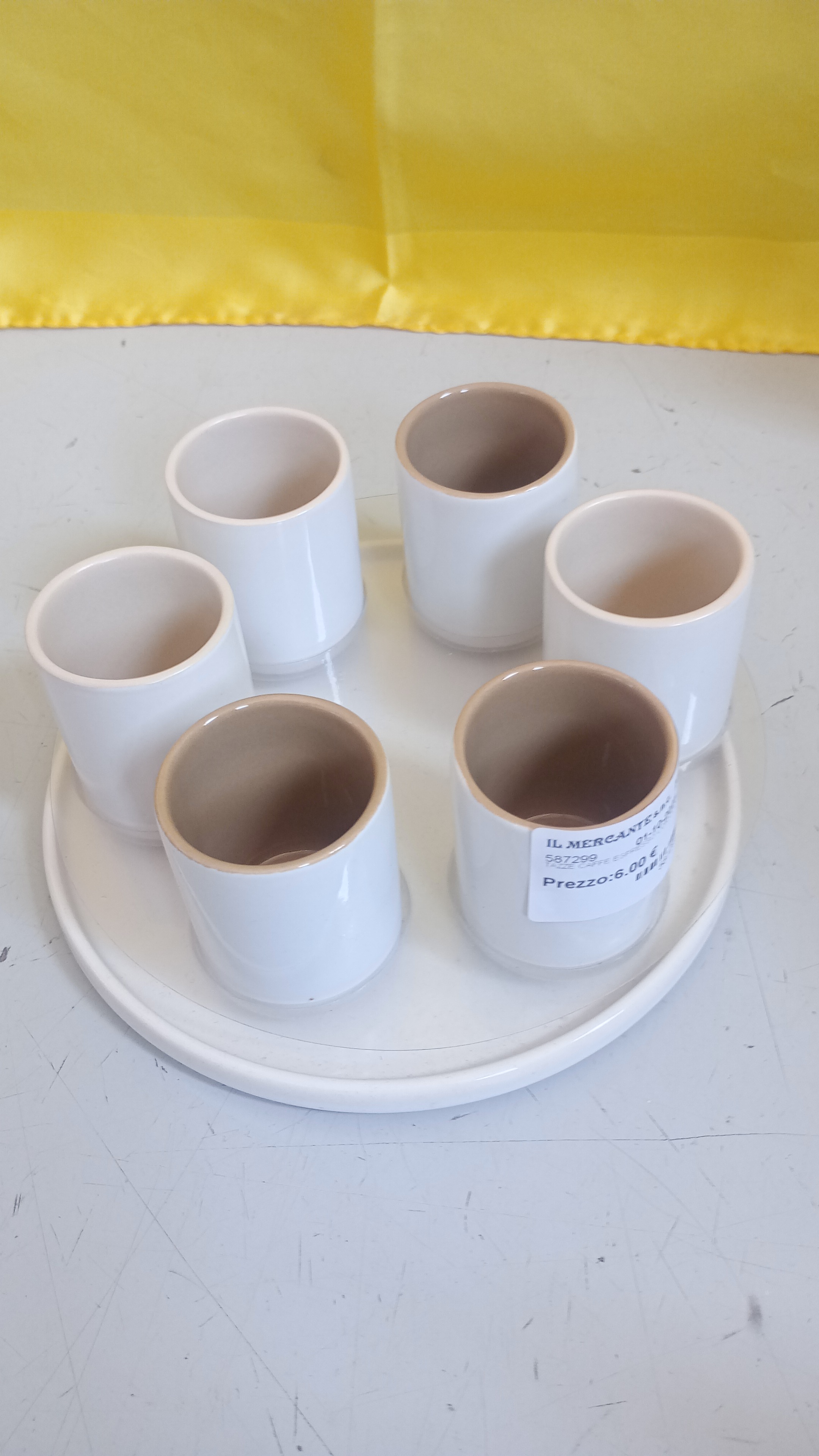 TAZZE CAFFE ESPRESSO CON CUCCHIANO FORMA STECCHINO