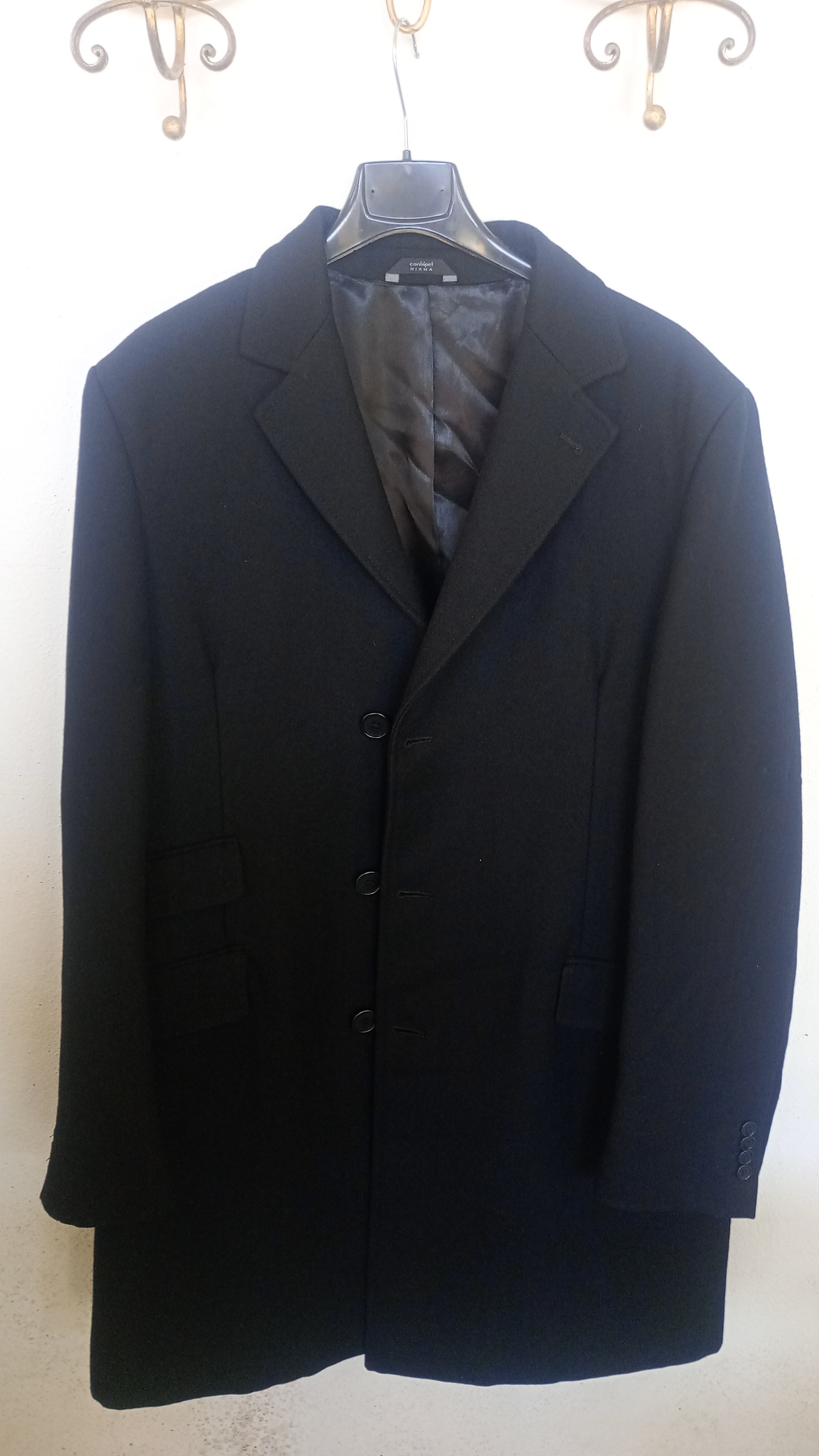 cappotto CONBIPEL nero  lana tg.52