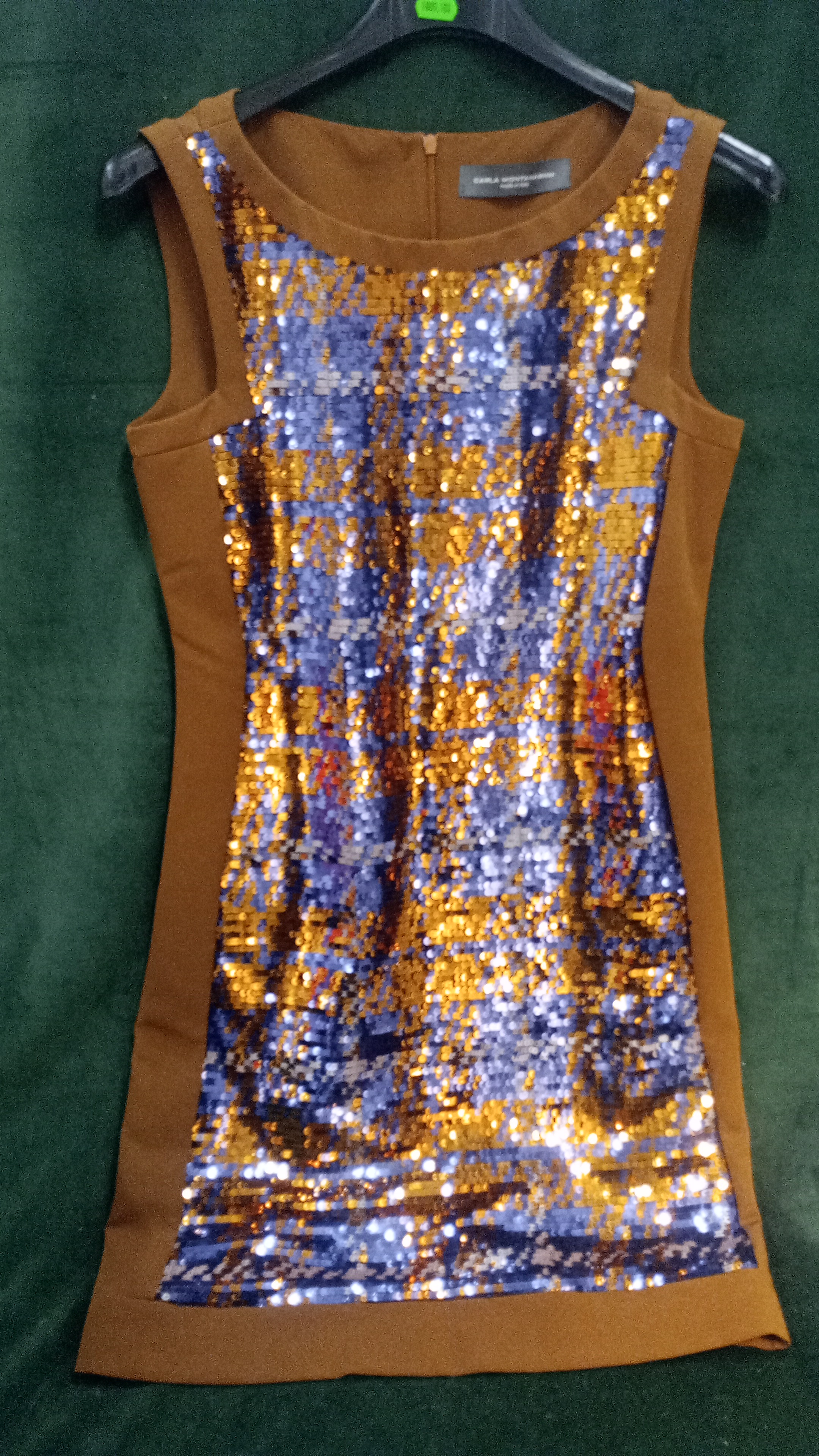  Vestito marrone con perline Carla Montanarini