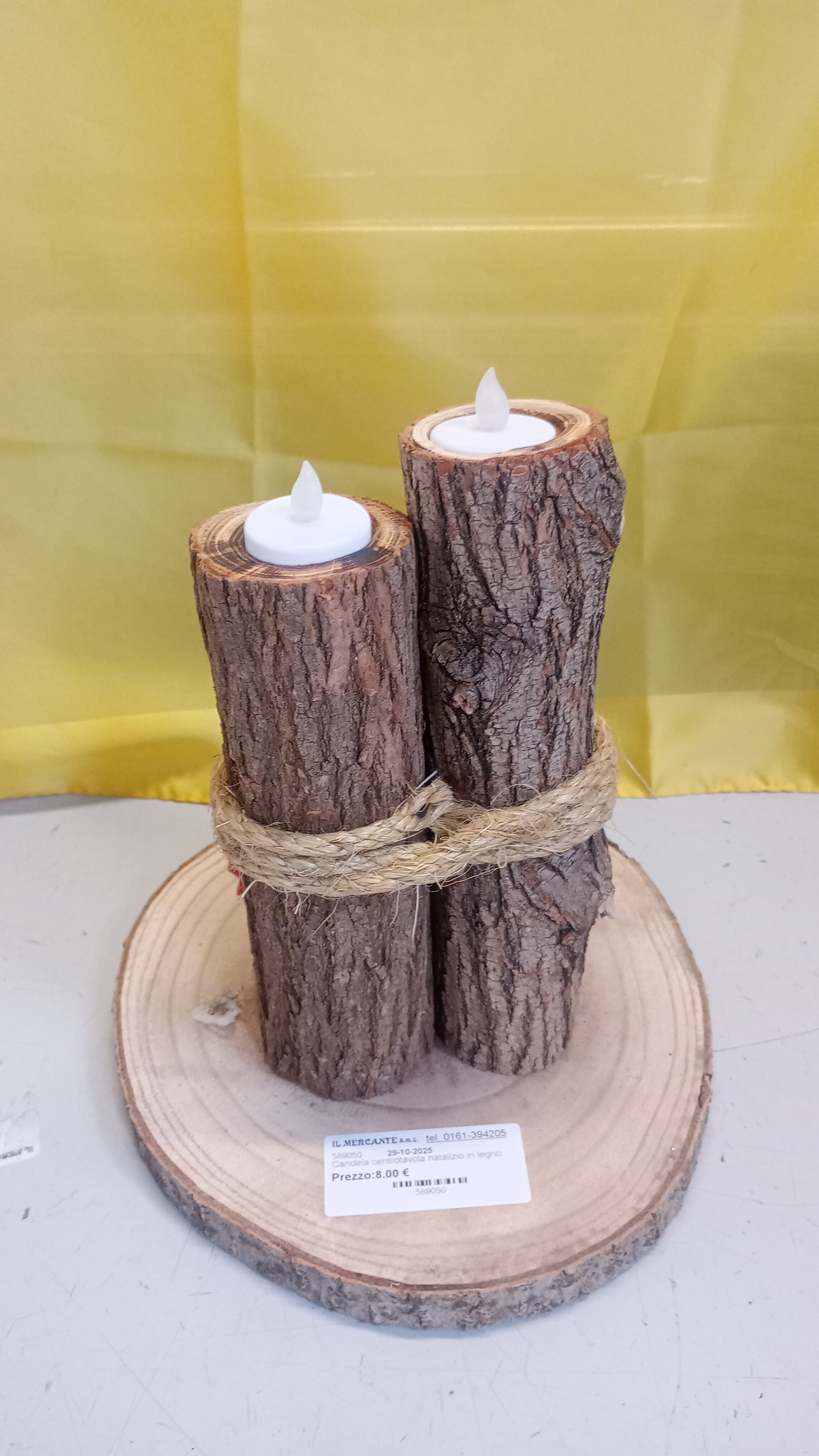  Candela centrotavola natalizio in legno