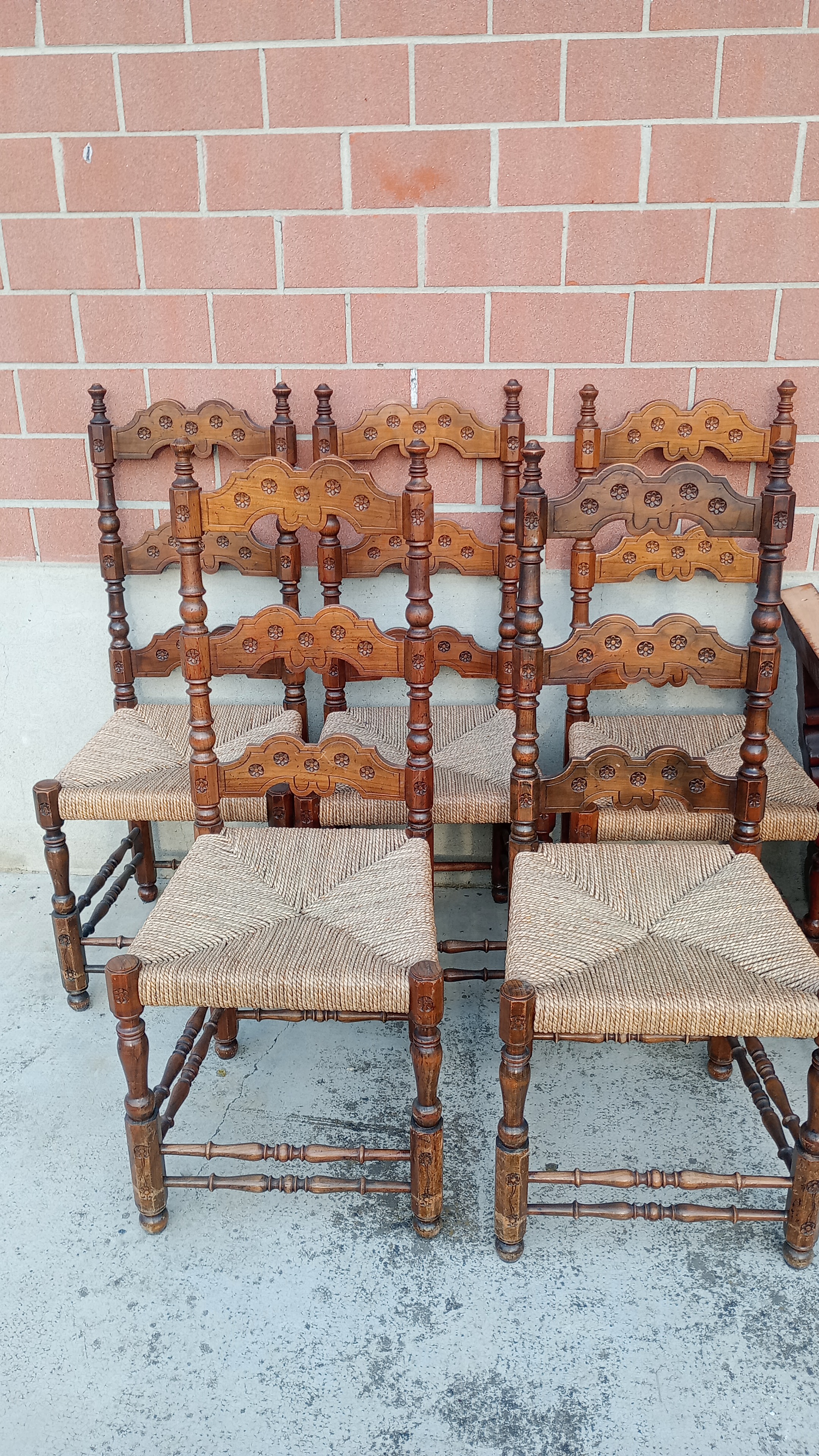 5 SEDIE SEDUTA IN CORDA 