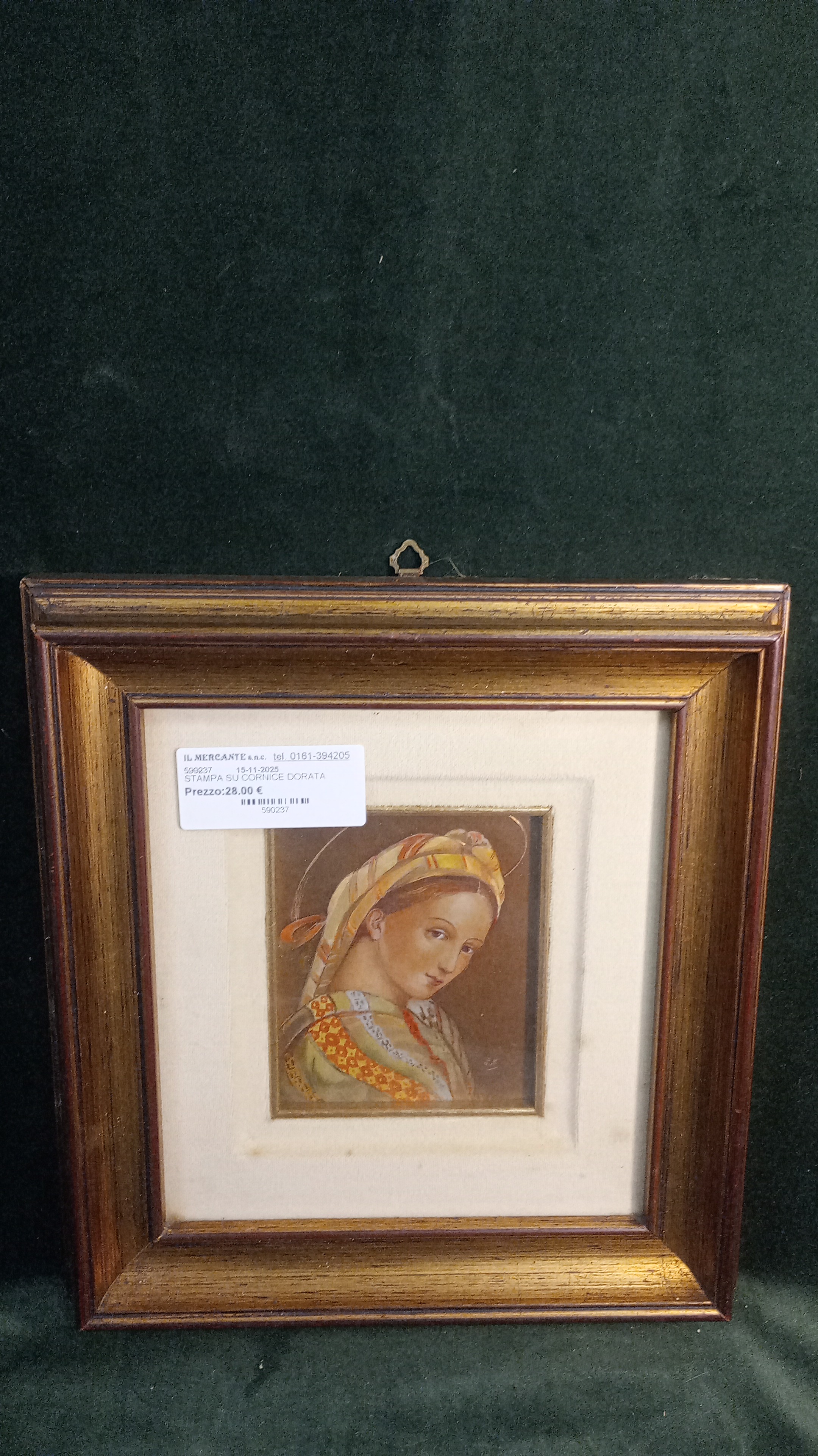 STAMPA SU CORNICE DORATA 