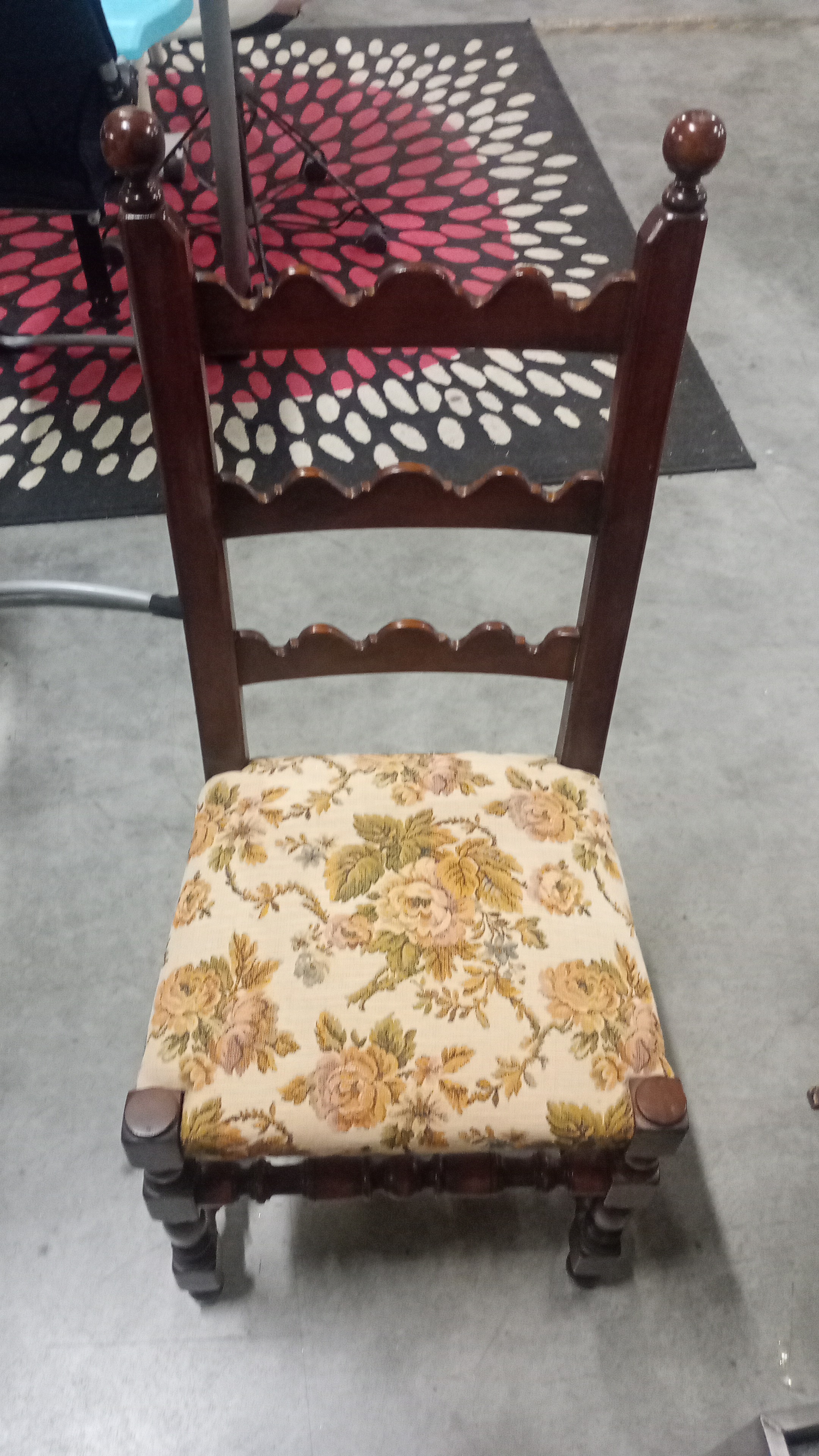 *4SEDIE DIS FLOREALE SCHIENALE ALTO