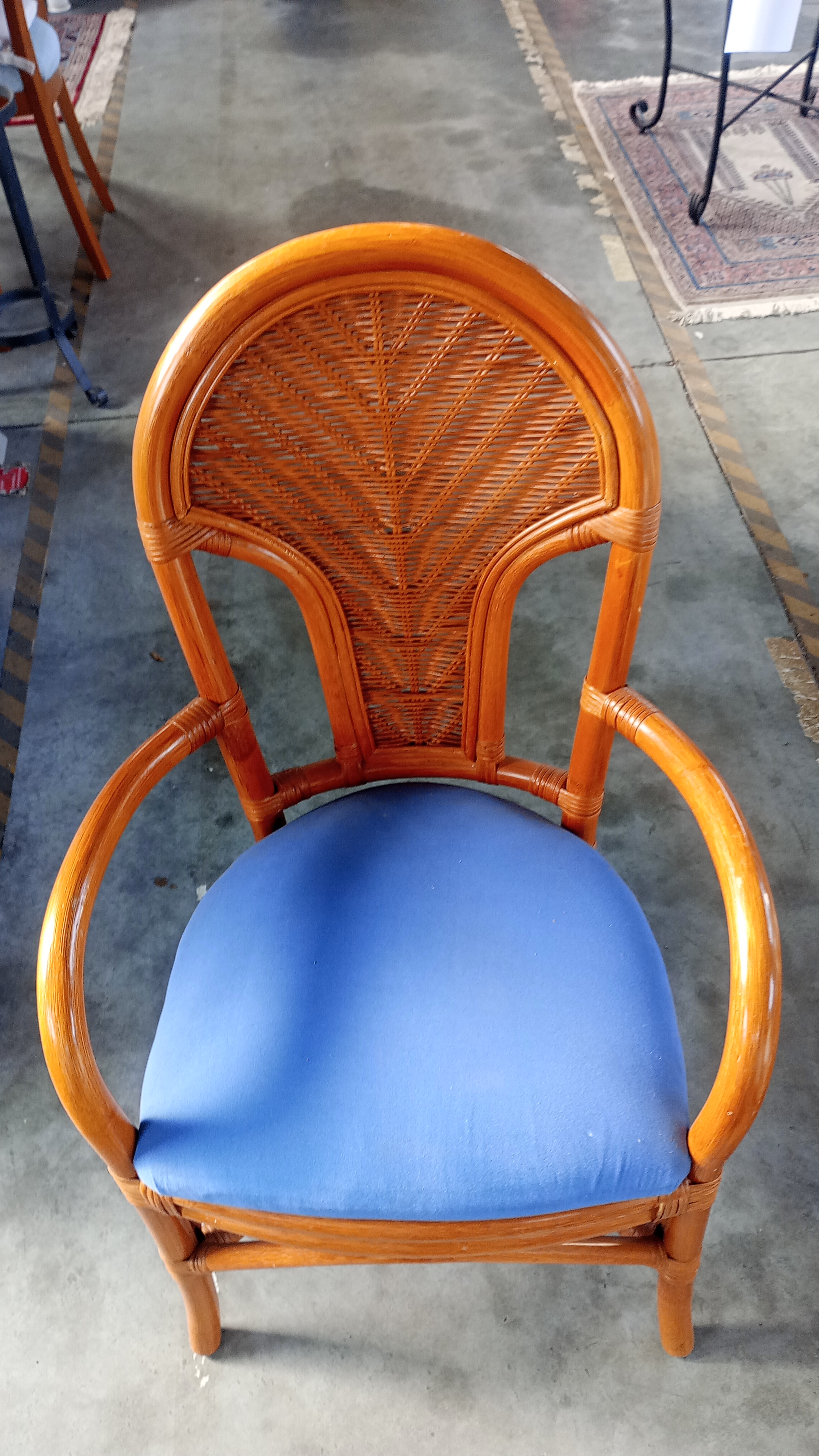 4 sedie in midollinoi seduta stoffa blu