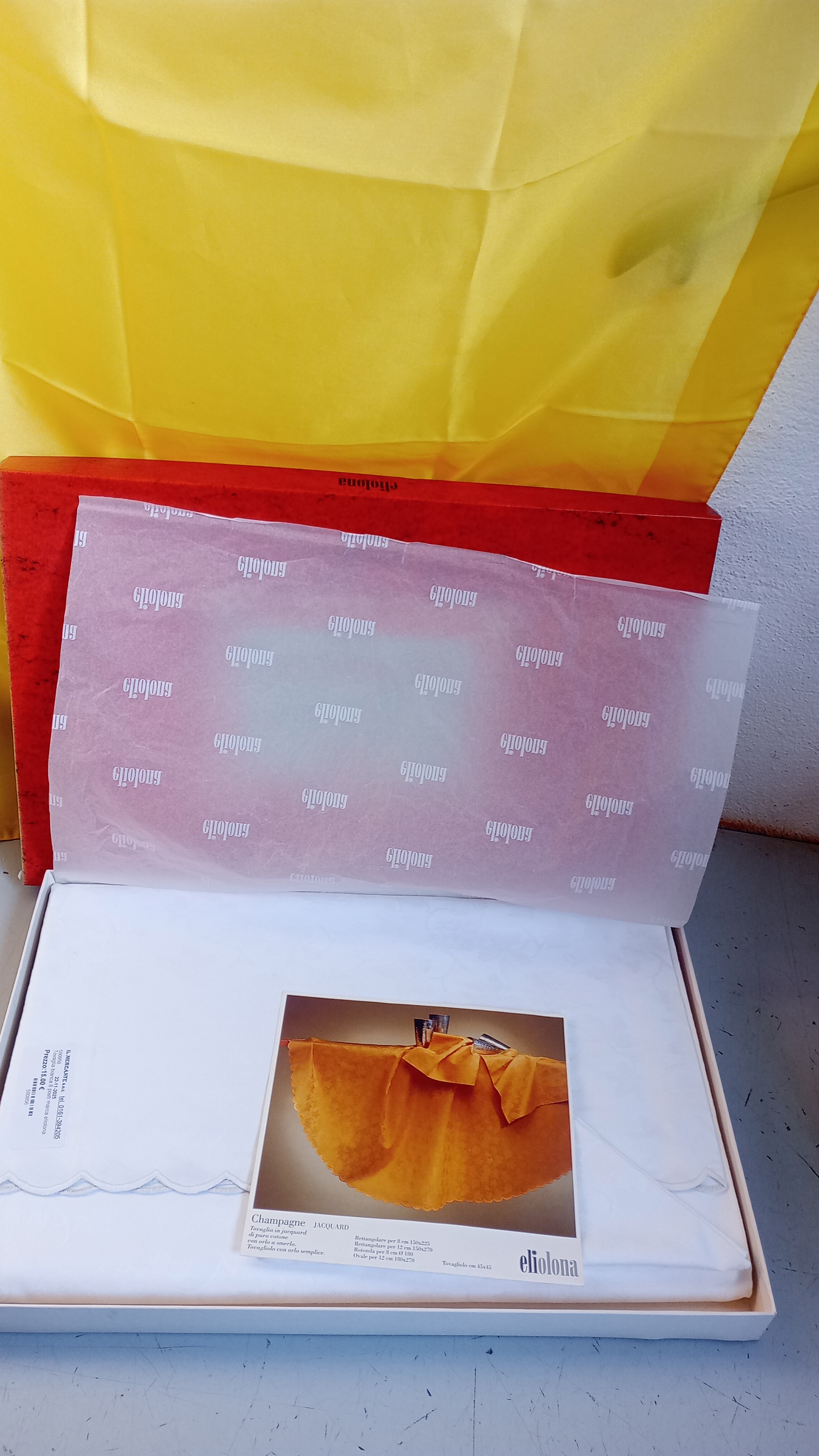  Tovaglia bianca 8 posti marca eliolona