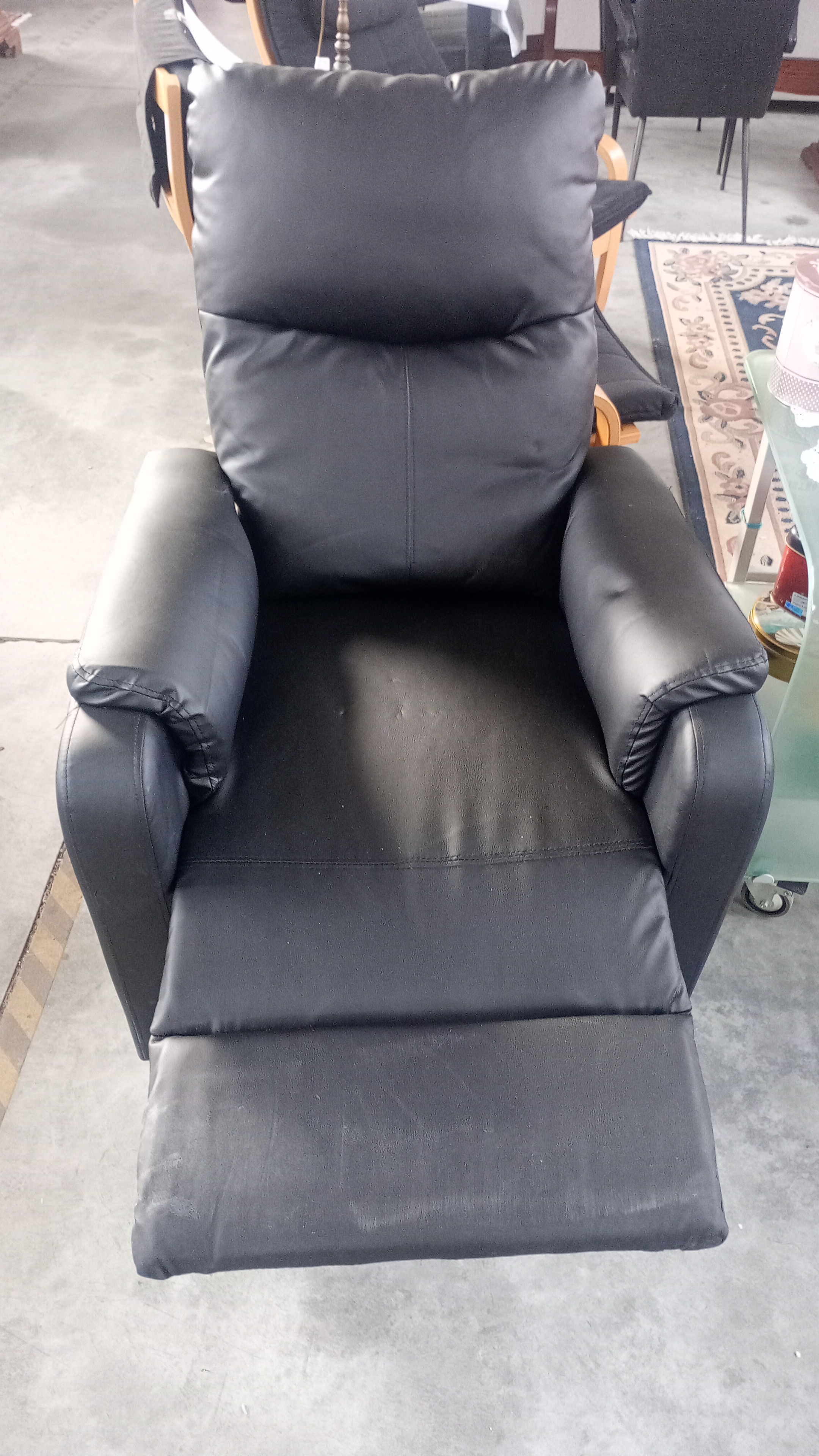 POLTRONA RELAX ECOPELLE NERA