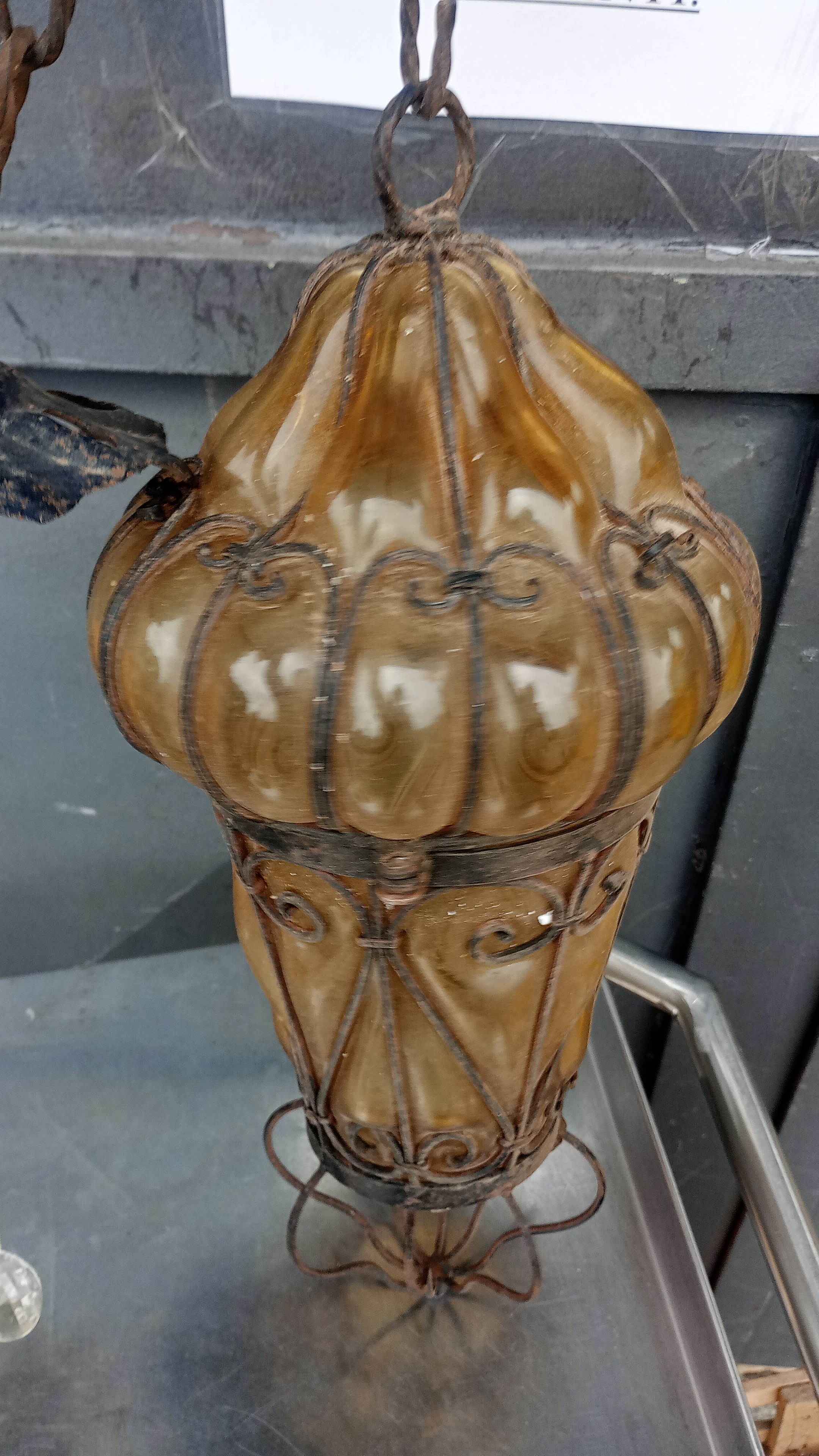 LAMPADARIO IN VETRO SOFFIATO 