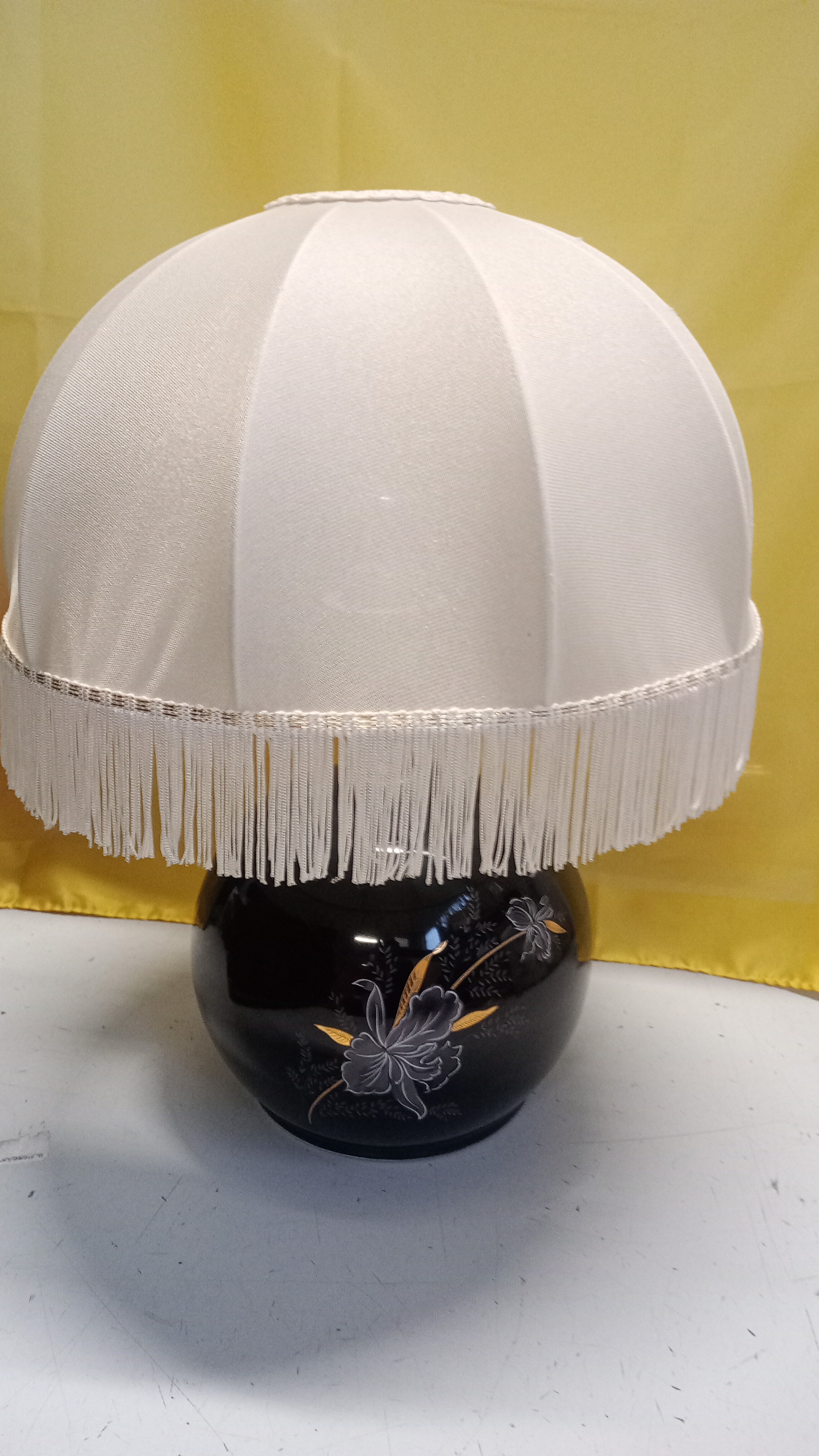 *LAMPADA DA TAVOLO BASE NERA DIS FLOREALE