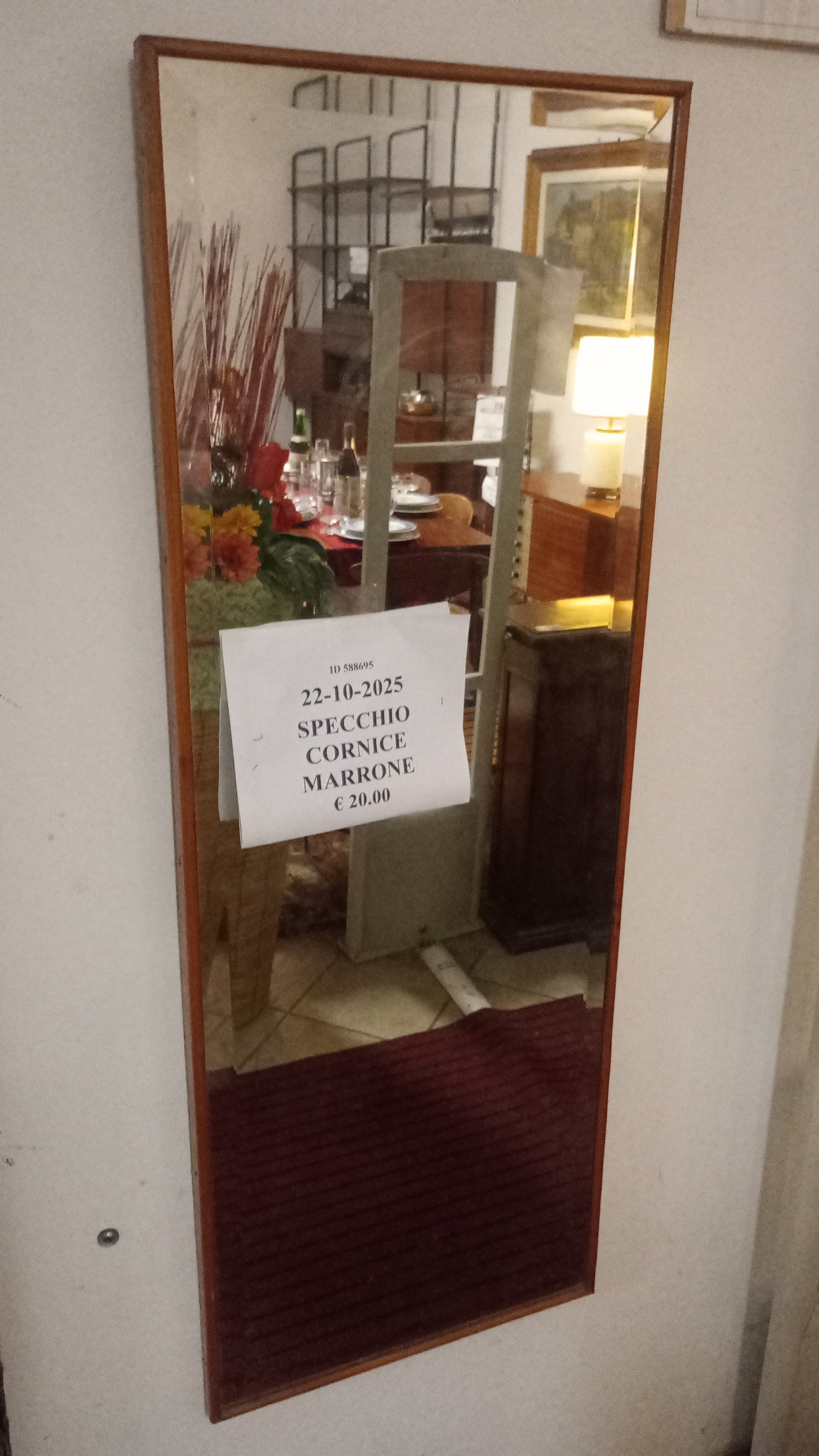 SPECCHIO CORNICE MARRONE 