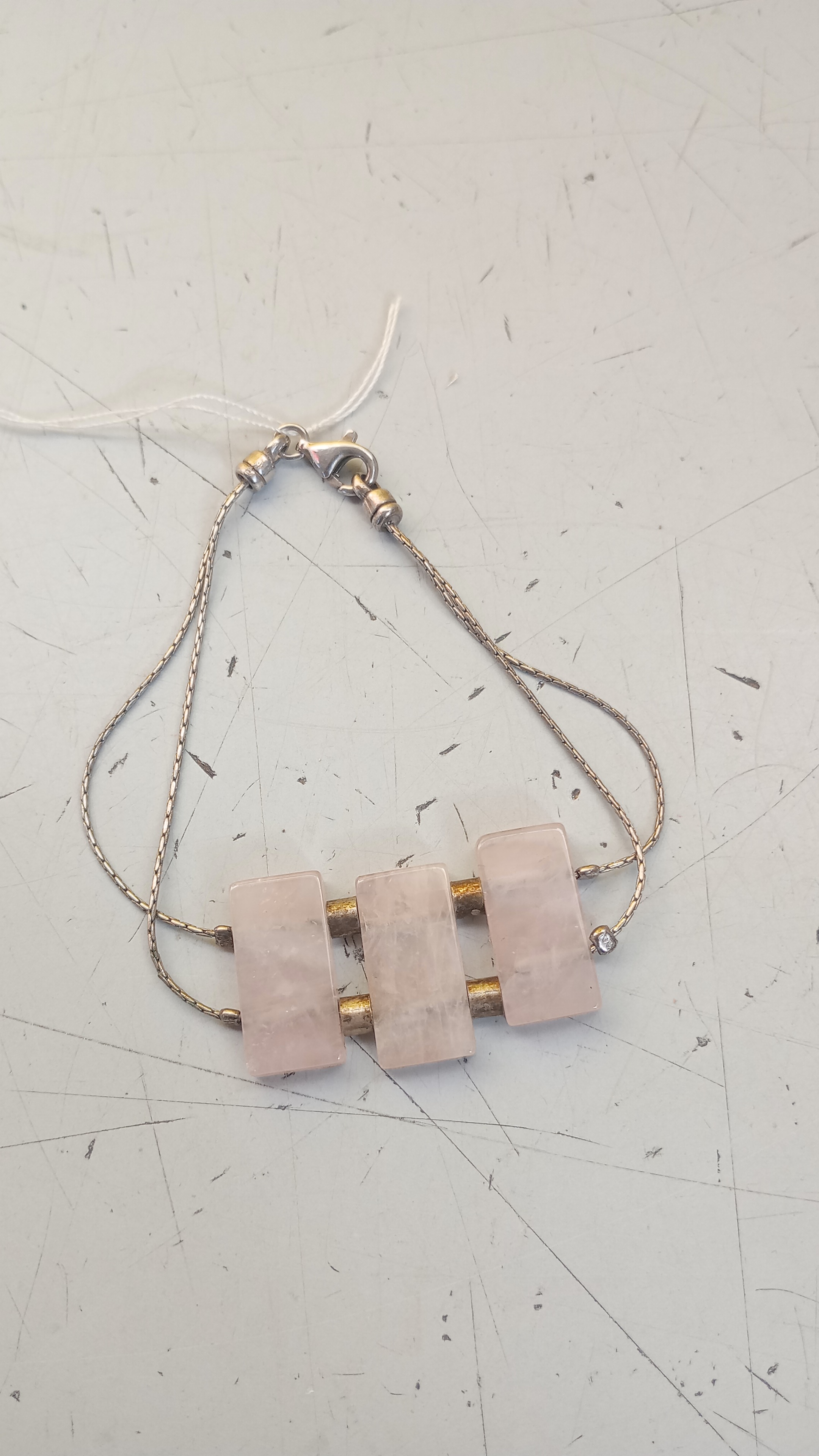 RACCIALETTO ON PIETRE DURE ROSA 