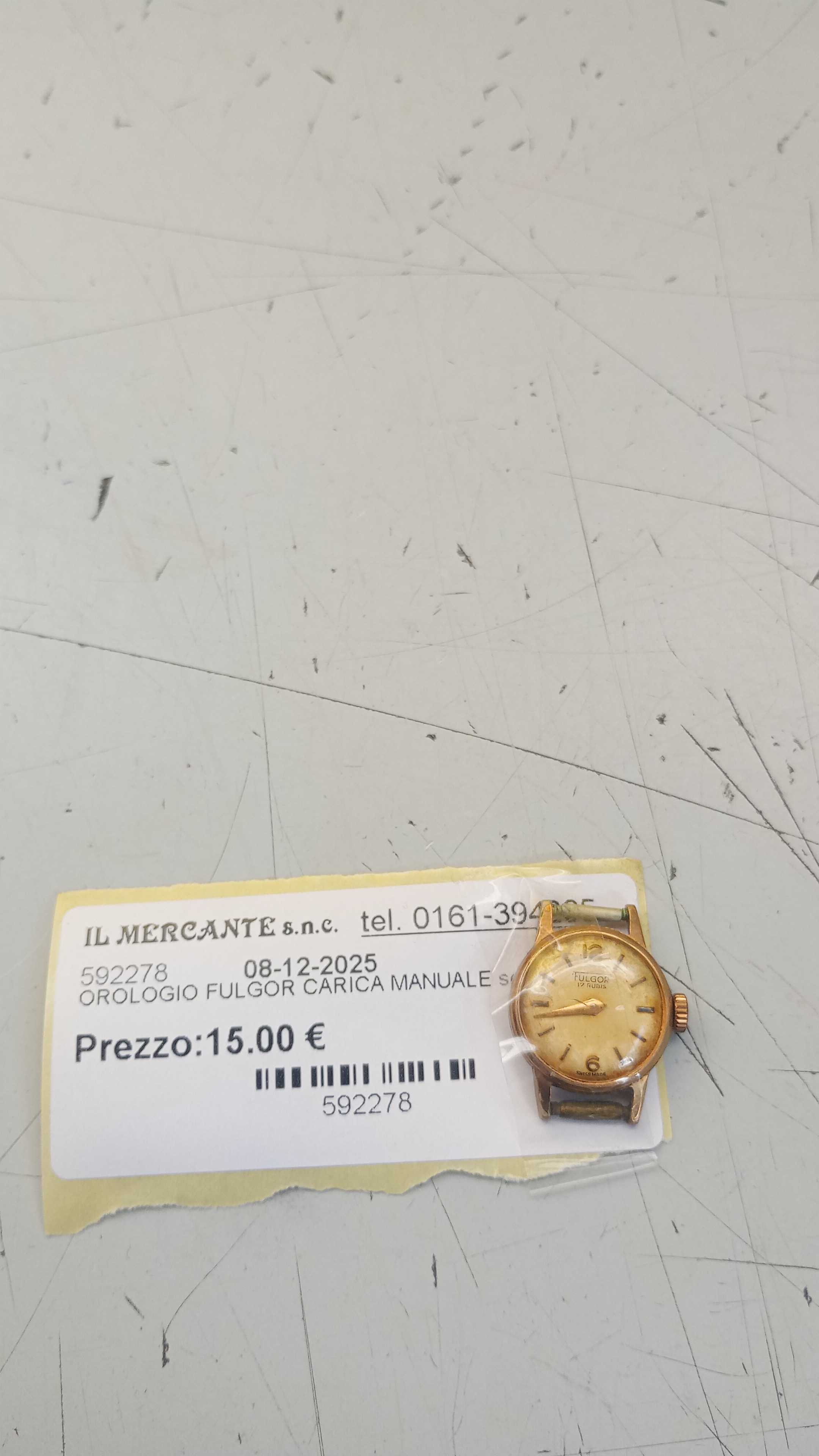 OROLOGIO FULGOR CARICA MANUALE senza cinturino 
