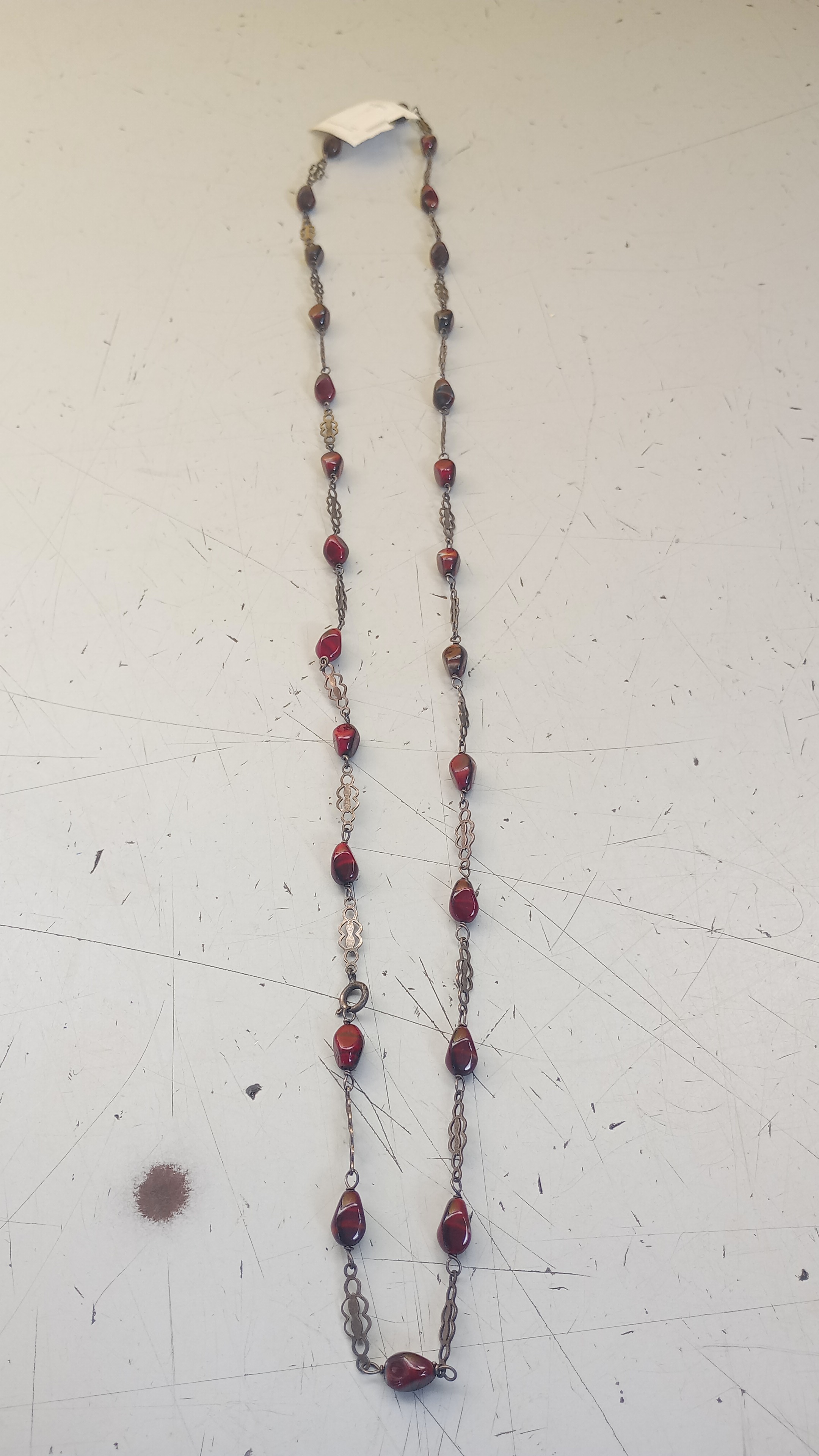 COLLANA AG PIETRE QUARZO ROSSO