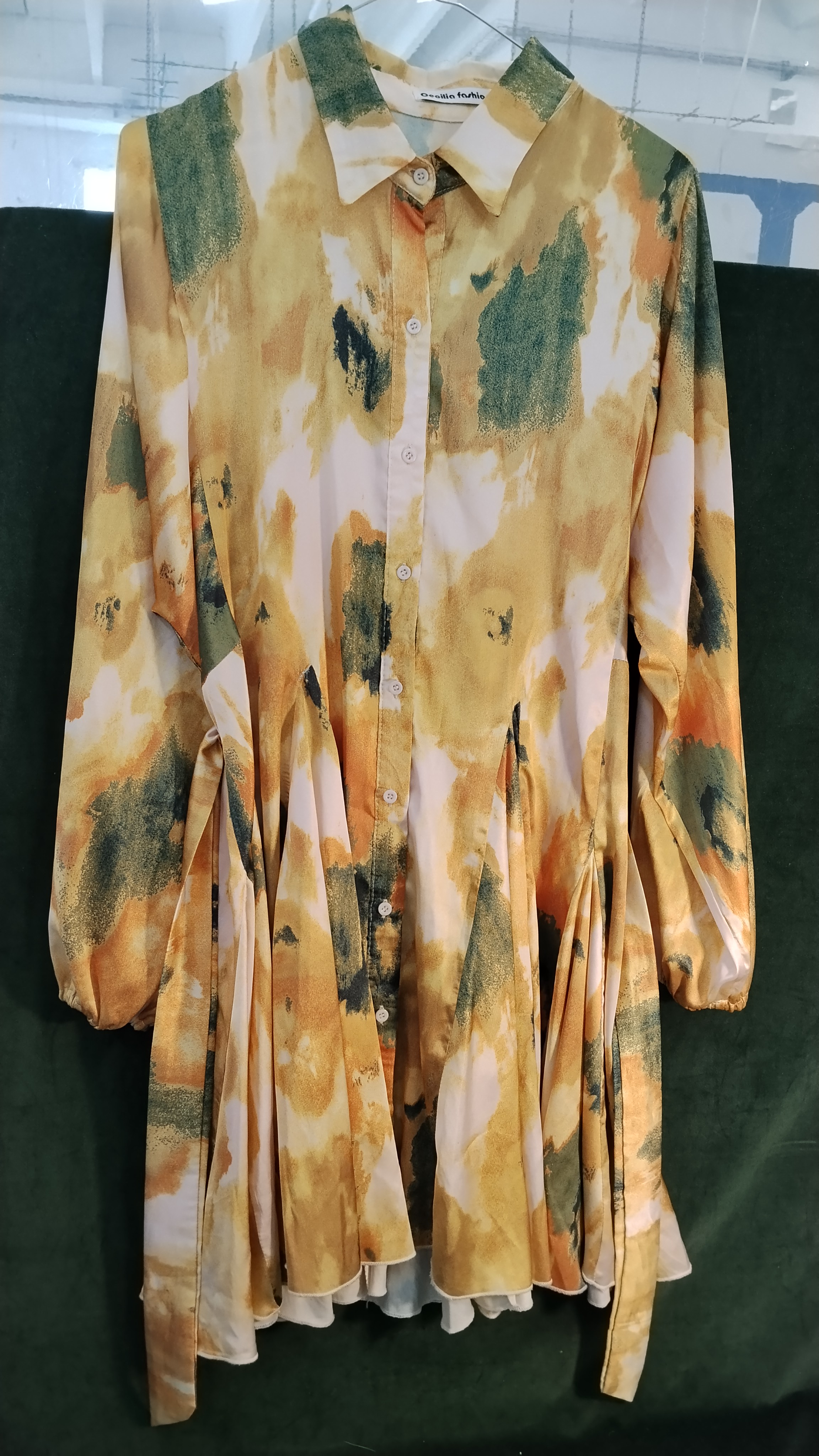 CECILIA FASHION vestito giallo e verde