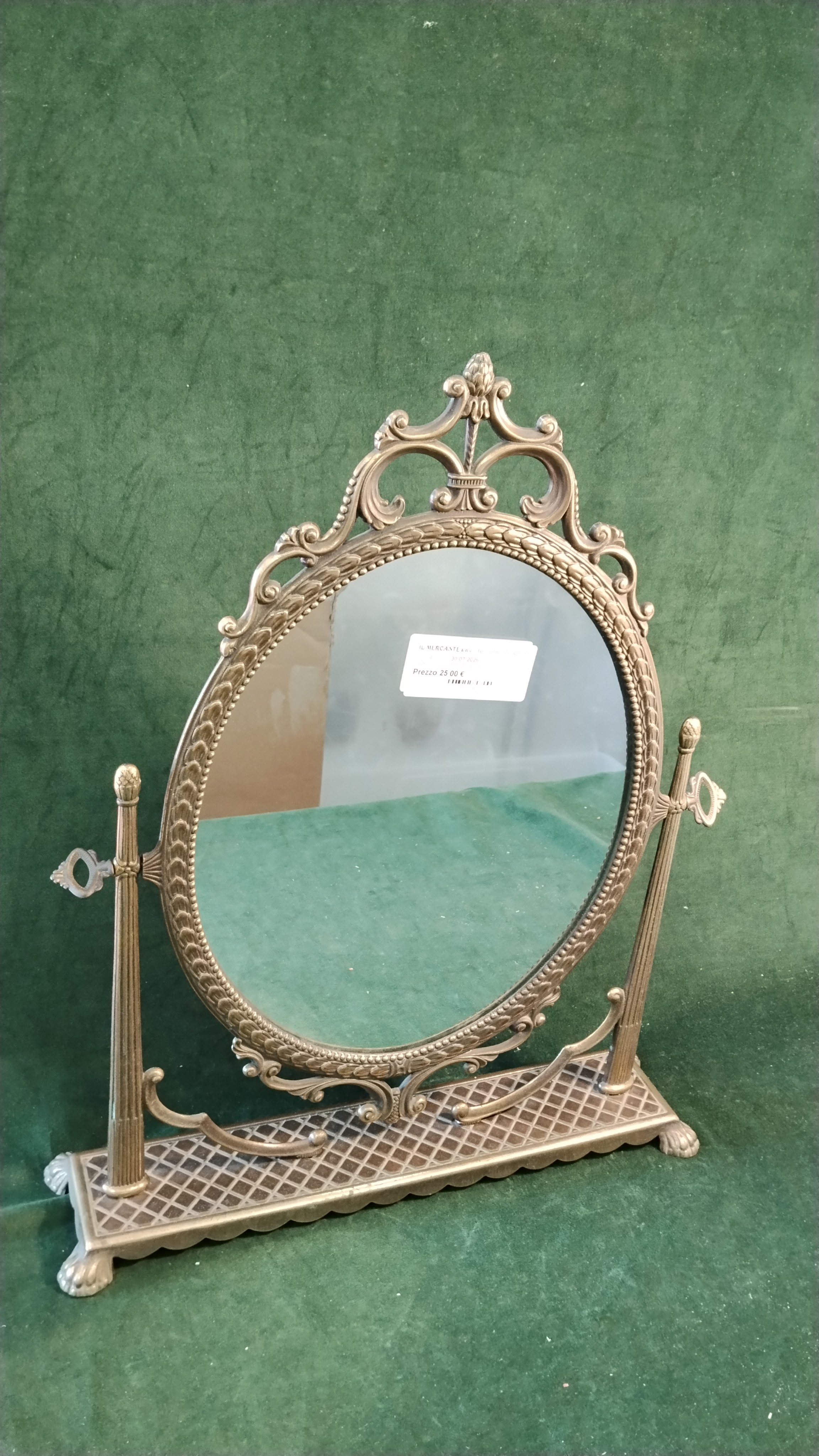 Specchio in ottone da tavolo